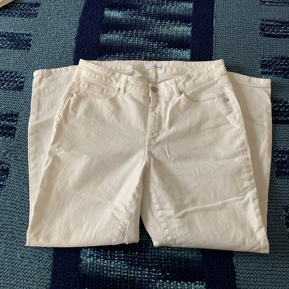 LOFT White Curvy Skinny Jeans